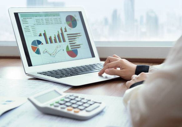 Business information and infographics concept.
