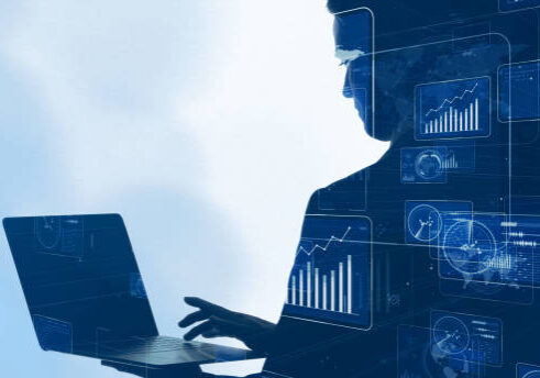 AI (Artificial Intelligence) concept. Communication network.