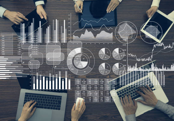 Business information and infographics concept.